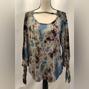 XCVI Tecla Top Velour Rayon Splatter Wash Print Size Small Style 13414 NEW